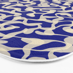 Playful strokes #1 / Beige on Blue Bath Mat Gallery Image 3