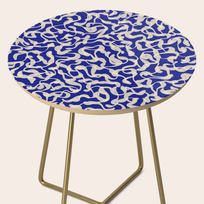 Playful strokes #1 / Beige on Blue Side Table Gallery Image 2