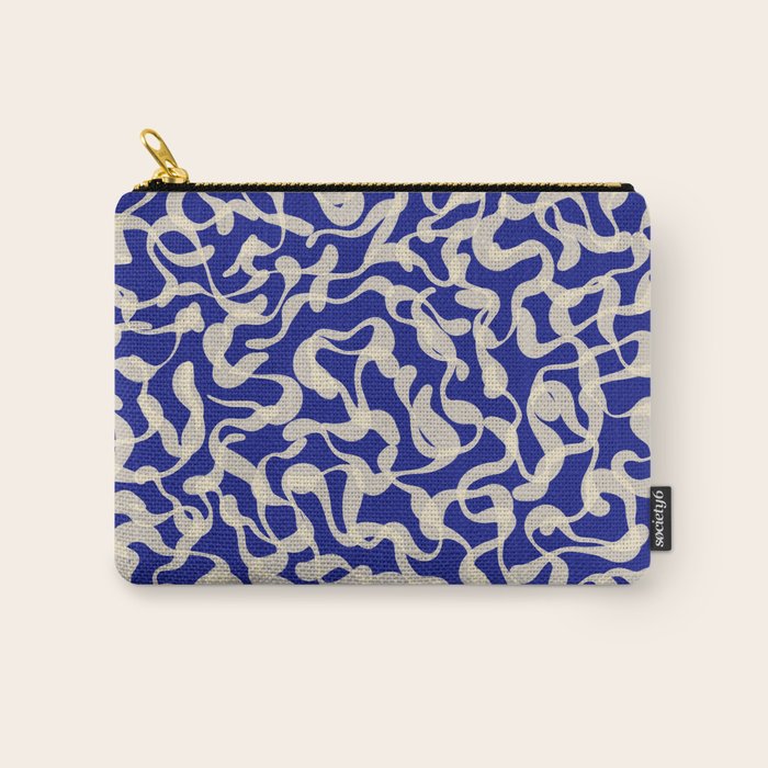 Playful strokes #1 / Beige on Blue Carry All Pouch Gallery Image 1