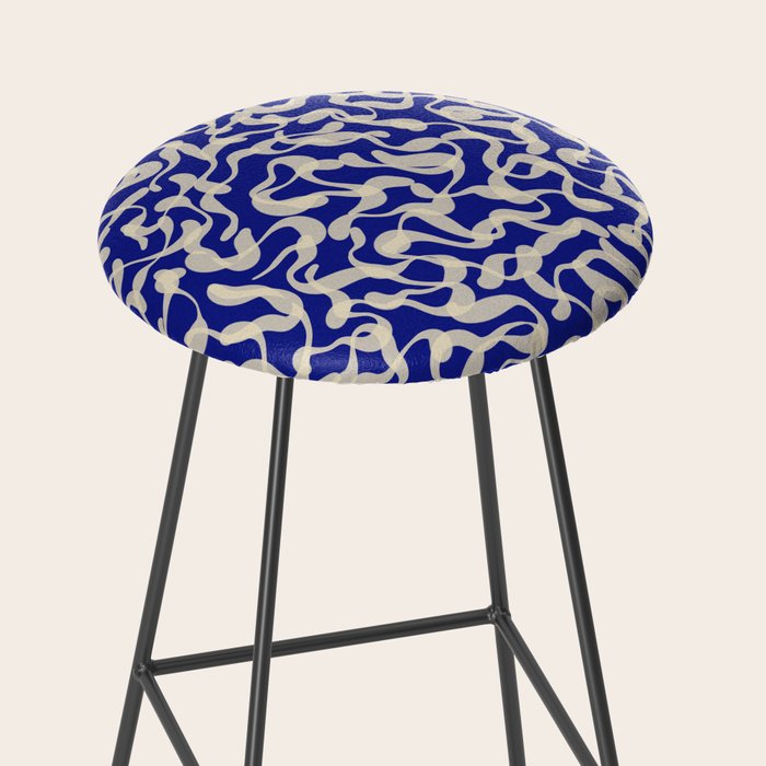Playful strokes #1 / Beige on Blue Stool Gallery Image 2