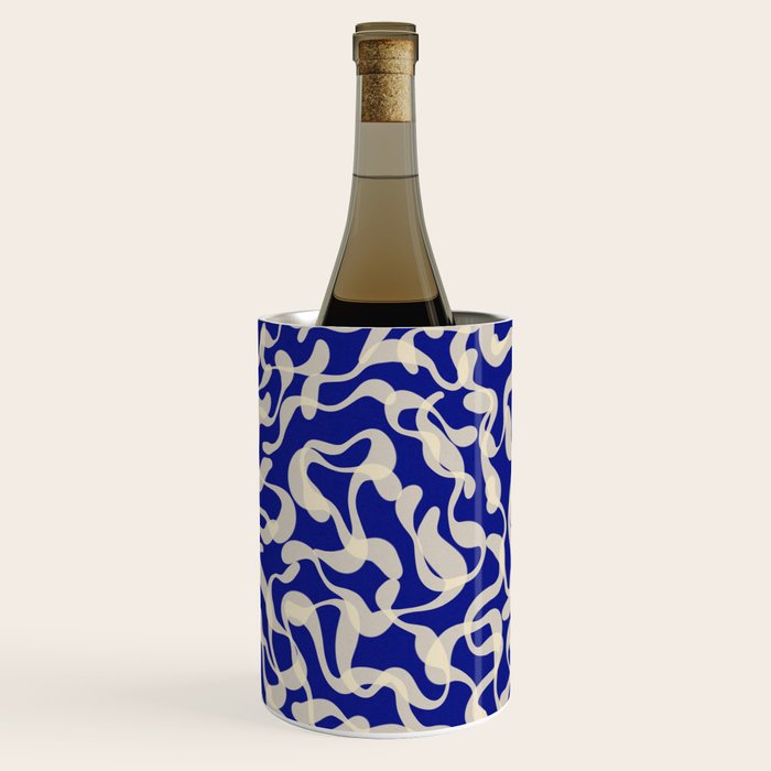 Playful strokes #1 / Beige on Blue Wine Chiller Gallery Image 1
