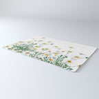 white Margaret daisy watercolor Rug Gallery Image 3