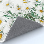 white Margaret daisy watercolor Rug Gallery Image 4