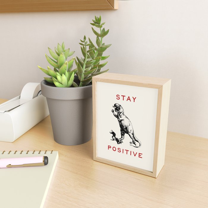 Stay Positive - Fun Dinosaur Mini Art Print Gallery Image 2