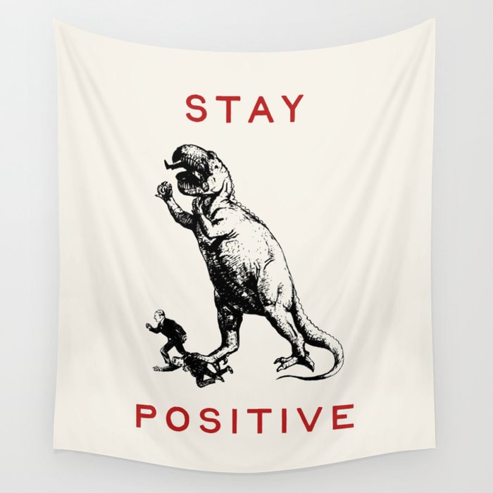 Stay Positive - Fun Dinosaur Wall Tapestry Gallery Image 4