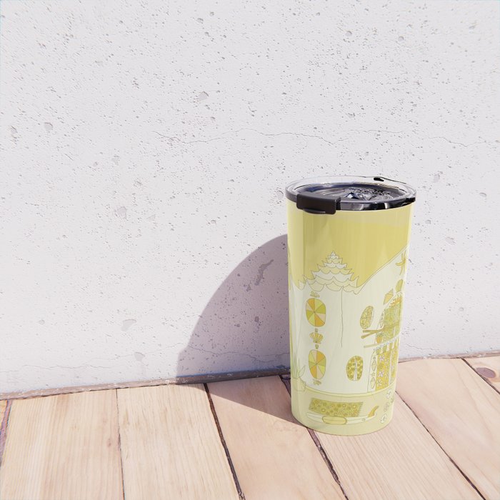 surf house shell dream house // retro art by surfy birdy Travel Mug Gallery Image 4
