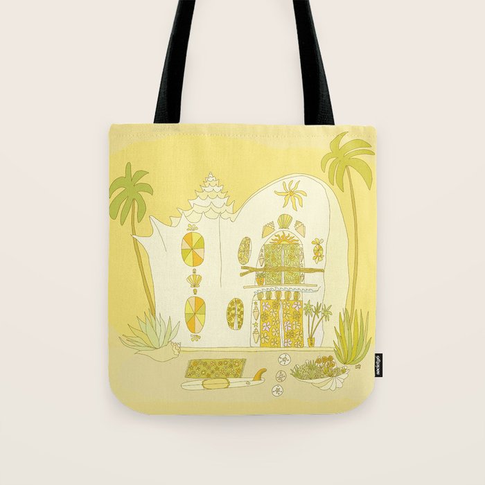 surf house shell dream house // retro art by surfy birdy Tote Bag Gallery Image 1