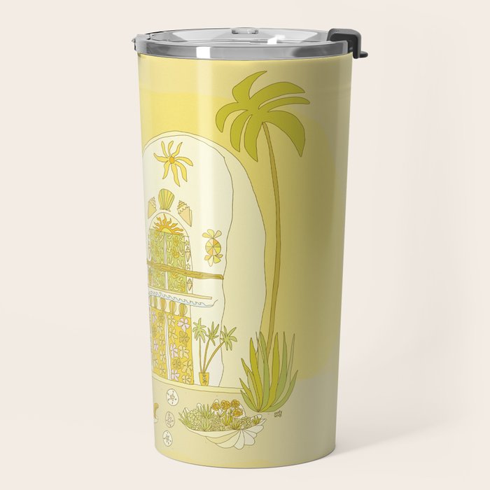 surf house shell dream house // retro art by surfy birdy Travel Mug Gallery Image 2
