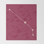 Aries Zodiac Star Constellation Line Art Pink Throw Blanket Gallery Image 2