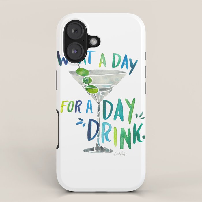 What a Day for a Day Drink - Blue & Green Palette iPhone Case Gallery Image 1