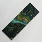 Abstract Gold Glitter Malachite Marble Landscapes Yoga Mat Gallery Image 1