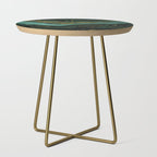 Abstract Gold Glitter Malachite Marble Landscapes Side Table Gallery Image 1