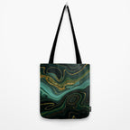 Abstract Gold Glitter Malachite Marble Landscapes Tote Bag Gallery Image 2