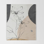 Abstract Art /Minimal Flowers Throw Blanket Gallery Image 2