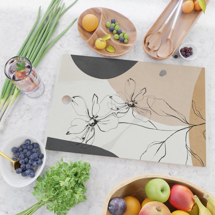 Abstract Art /Minimal Flowers Cutting Board Gallery Image 2