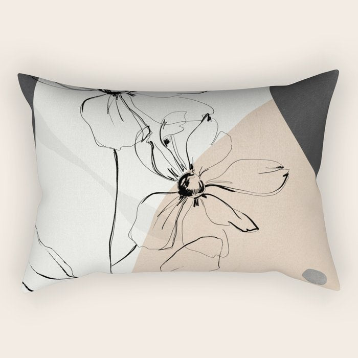 Abstract Art /Minimal Flowers Rectangular Pillow Gallery Image 1