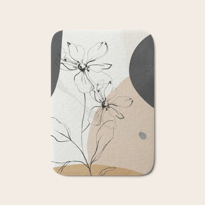 Abstract Art /Minimal Flowers Bath Mat Gallery Image 1