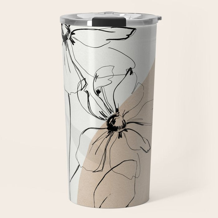 Abstract Art /Minimal Flowers Travel Mug Gallery Image 1