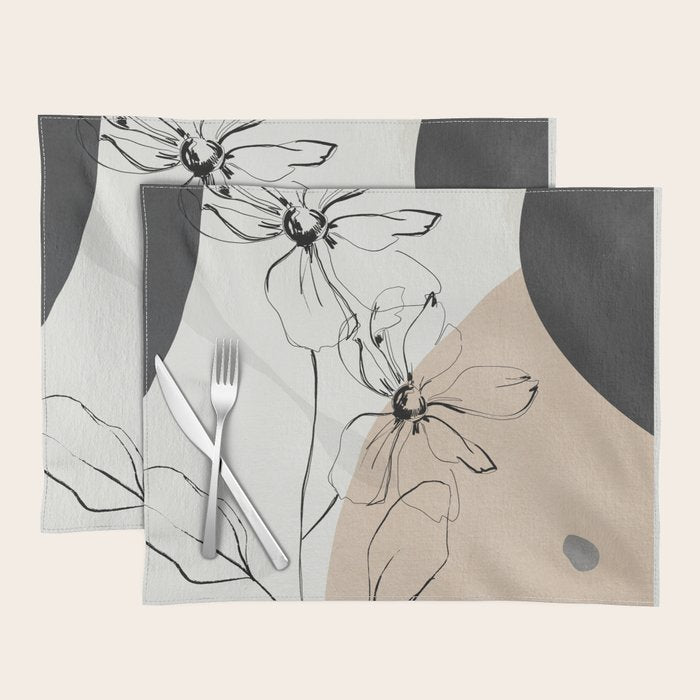 Abstract Art /Minimal Flowers Placemat Gallery Image 1