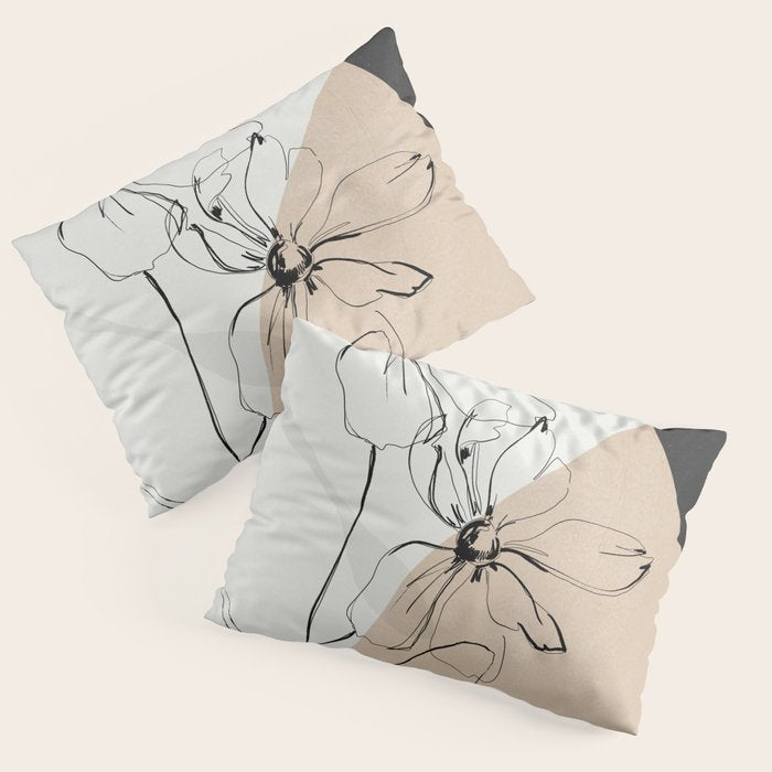Abstract Art /Minimal Flowers Pillow Sham Gallery Image 3