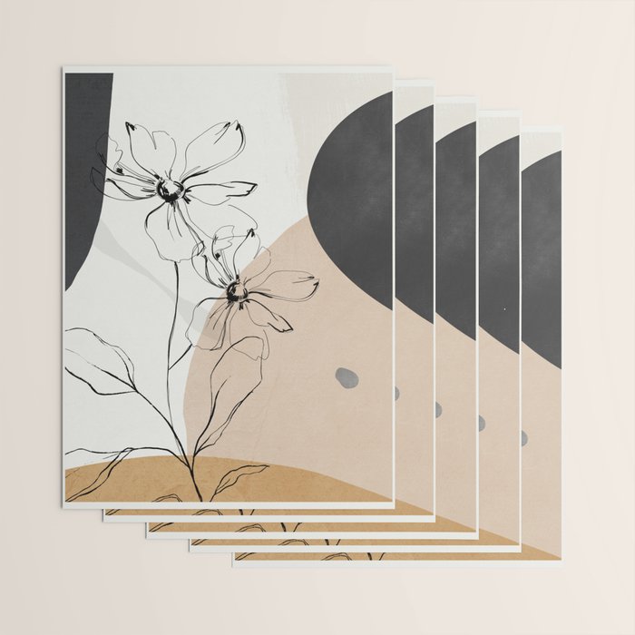 Abstract Art /Minimal Flowers Wrapping Paper Gallery Image 3