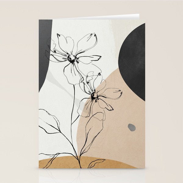 Abstract Art /Minimal Flowers Stationery Card Gallery Image 2