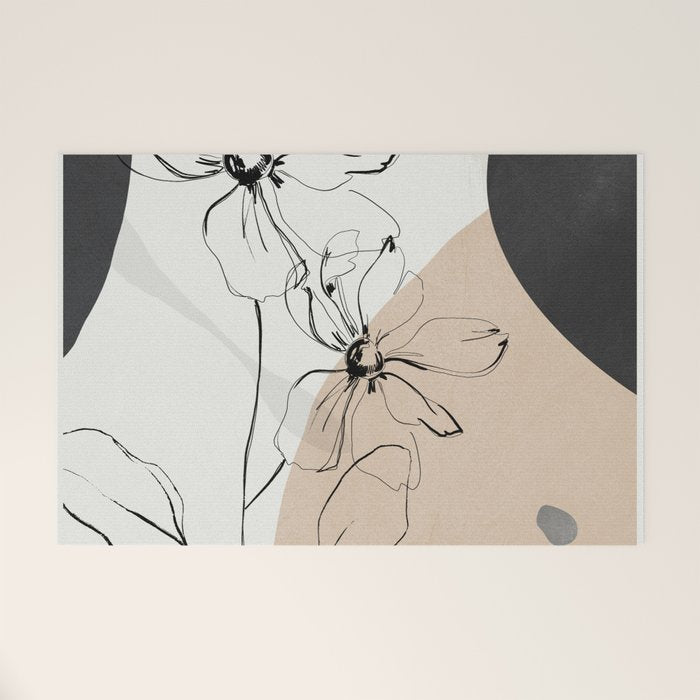 Abstract Art /Minimal Flowers Welcome Mat Gallery Image 1