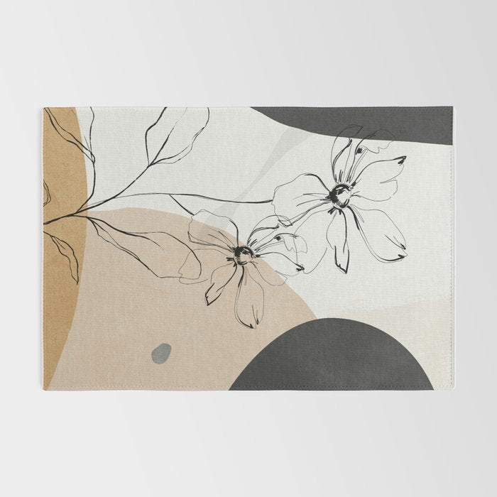 Abstract Art /Minimal Flowers Rug Gallery Image 2