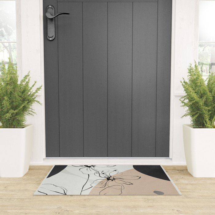 Abstract Art /Minimal Flowers Welcome Mat Gallery Image 3