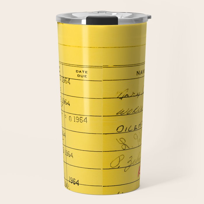 Library Card 23322 Yellow Travel Mug Gallery Image 1