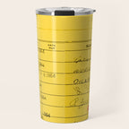 Library Card 23322 Yellow Travel Mug Gallery Image 1