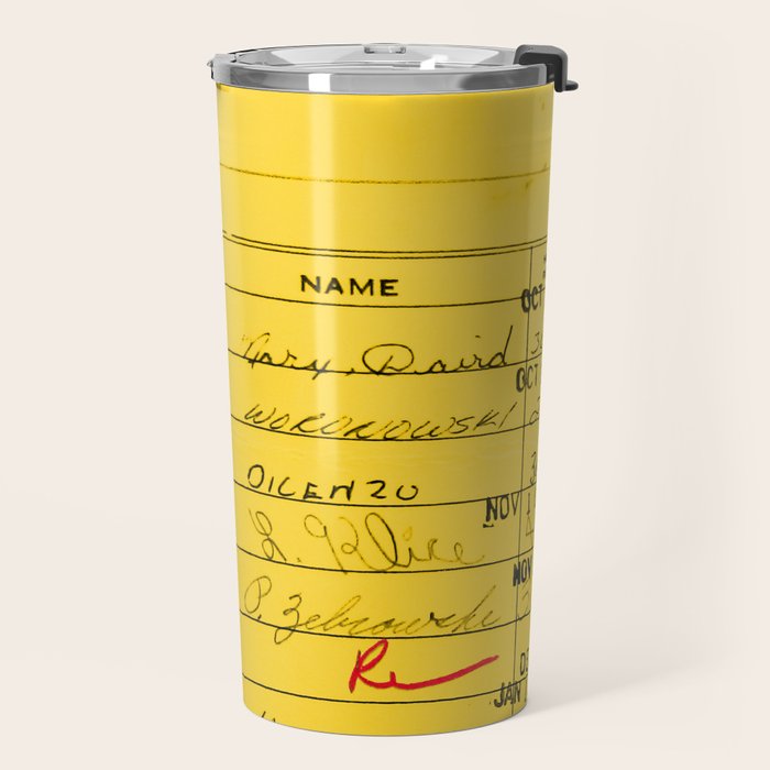 Library Card 23322 Yellow Travel Mug Gallery Image 2
