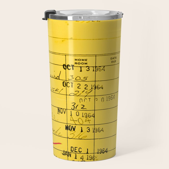 Library Card 23322 Yellow Travel Mug Gallery Image 3