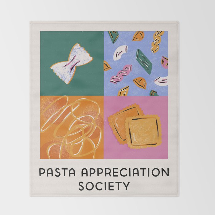 Pasta Appreciation Society Throw Blanket Gallery Image 2