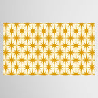 Retro Vintage 50s Starbursts Pattern in Cream and Honey Mustard Tablecloth Gallery Image 2