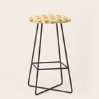 Retro Vintage 50s Starbursts Pattern in Cream and Honey Mustard Stool Gallery Image 1