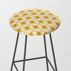 Retro Vintage 50s Starbursts Pattern in Cream and Honey Mustard Stool Gallery Image 2