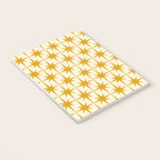 Retro Vintage 50s Starbursts Pattern in Cream and Honey Mustard Notebook Gallery Image 3