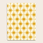 Retro Vintage 50s Starbursts Pattern in Cream and Honey Mustard Notebook Gallery Image 4