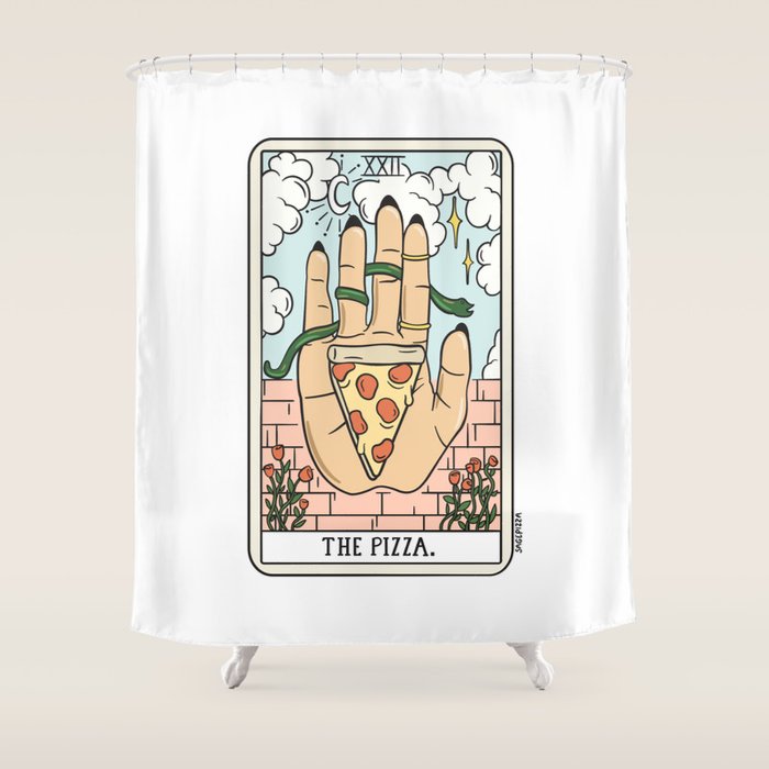 PIZZA READING (LIGHT) Shower Curtain Gallery Image 1