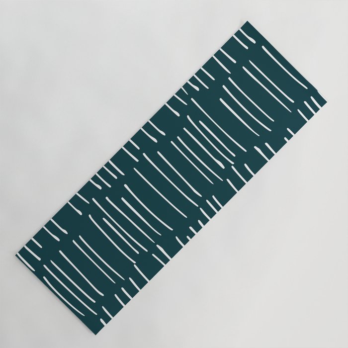 Abstract Stripes in Dark Teal Yoga Mat Gallery Image 1