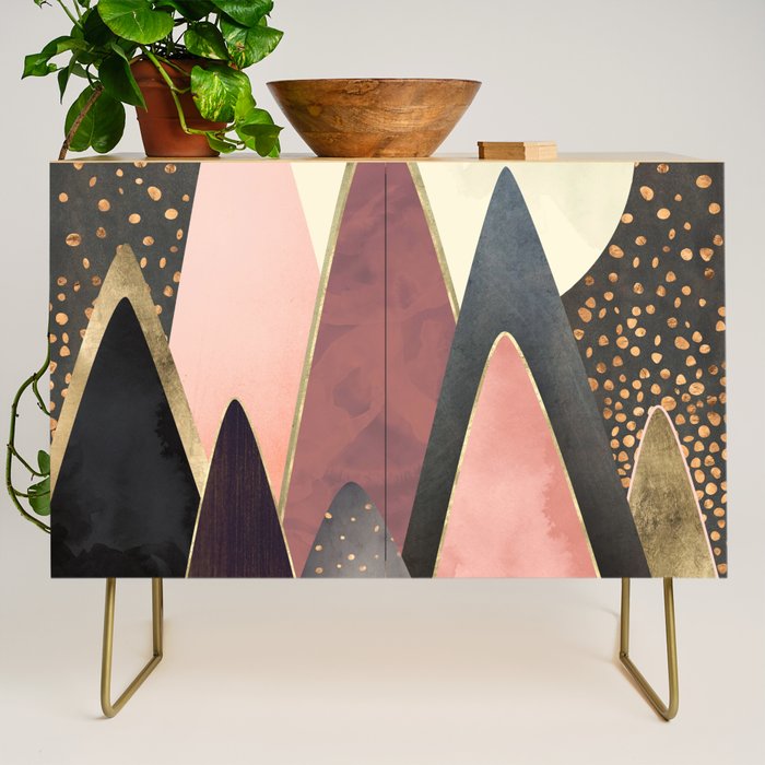 Pink and Gold Peaks Credenza Gallery Image 1
