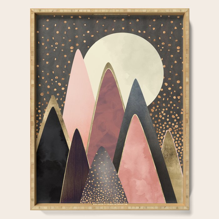 Pink and Gold Peaks Serving Tray Gallery Image 1