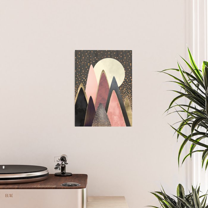 Pink and Gold Peaks Poster Gallery Image 2