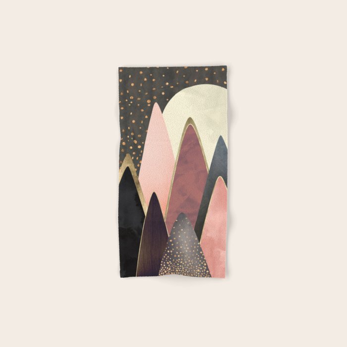Pink and Gold Peaks Bath Towel Gallery Image 1