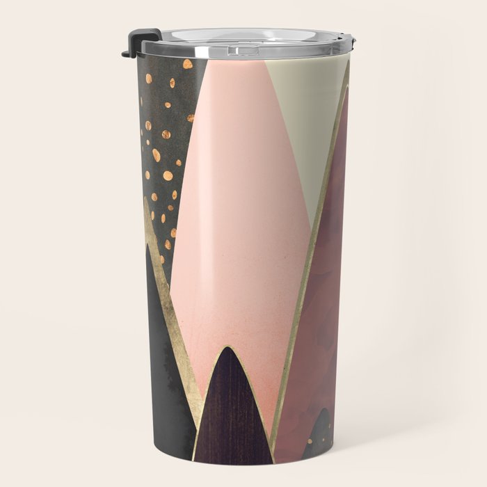 Pink and Gold Peaks Travel Mug Gallery Image 3
