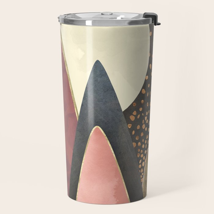 Pink and Gold Peaks Travel Mug Gallery Image 2
