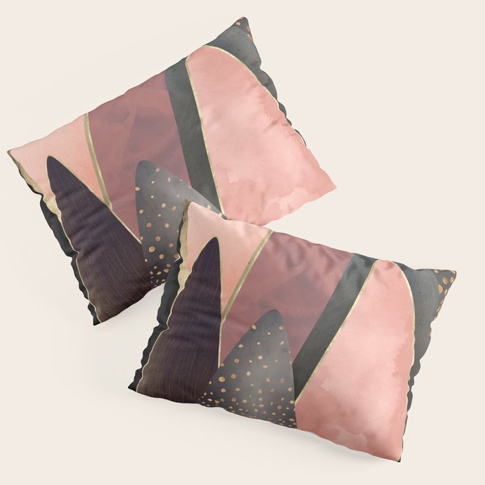 Pink and Gold Peaks Pillow Sham Gallery Image 1