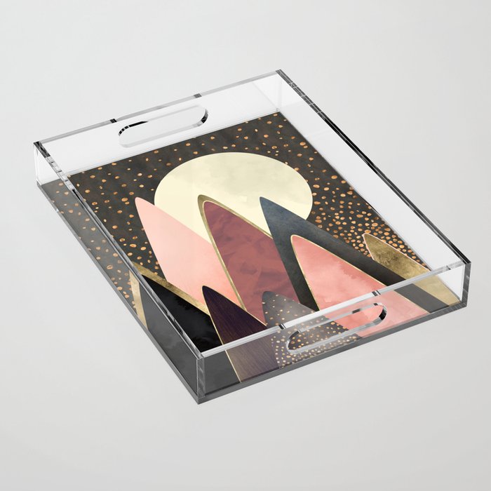 Pink and Gold Peaks Acrylic Tray Gallery Image 1