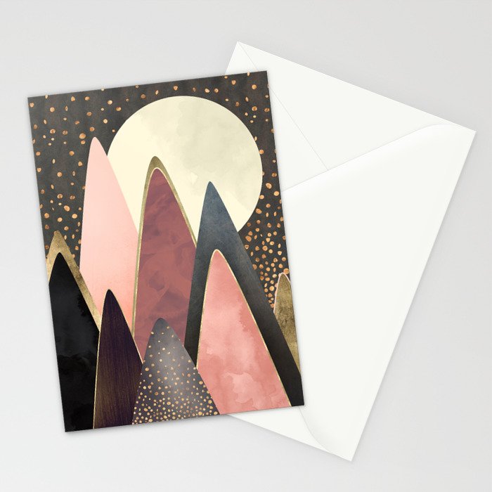 Pink and Gold Peaks Stationery Card Gallery Image 2